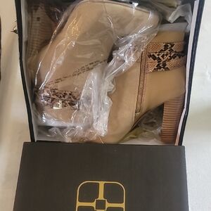 Iman Global Chic Suede Stylish Tan Ankle Boots